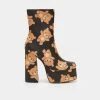 KOI Footwear Kawaii Bungle Burden Teddy Platform Heeled Boots
