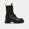 Meijiali Shoes Desolation Gunmetal Combat Boots Goth