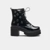 KOI Footwear Goth Tragus Patent Rock Boots