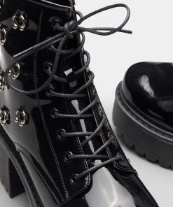 KOI Footwear Goth Tragus Patent Rock Boots