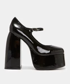 KOI Footwear Sweet Attitude Black Platform Heels