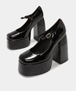 KOI Footwear Sweet Attitude Black Platform Heels