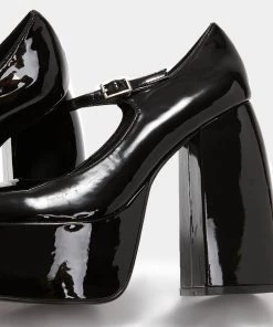 KOI Footwear Sweet Attitude Black Platform Heels