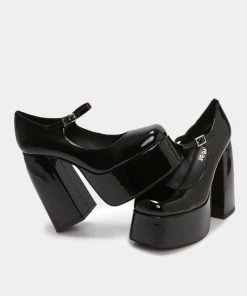 KOI Footwear Sweet Attitude Black Platform Heels
