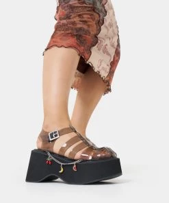KOI Footwear NEW IN Tutti Frutti Black Jelly Flatform Sandals