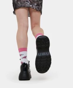 Elegant Shoes Ltd WOMEN'S Striker Black Hologram Bubble Trainer