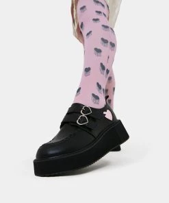 Elegant Shoes Ltd NEW IN Pothos Pink Heart Wave Platform Shoes