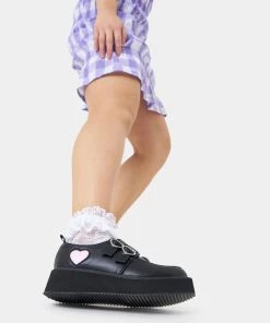 Elegant Shoes Ltd NEW IN Pothos Pink Heart Wave Platform Shoes