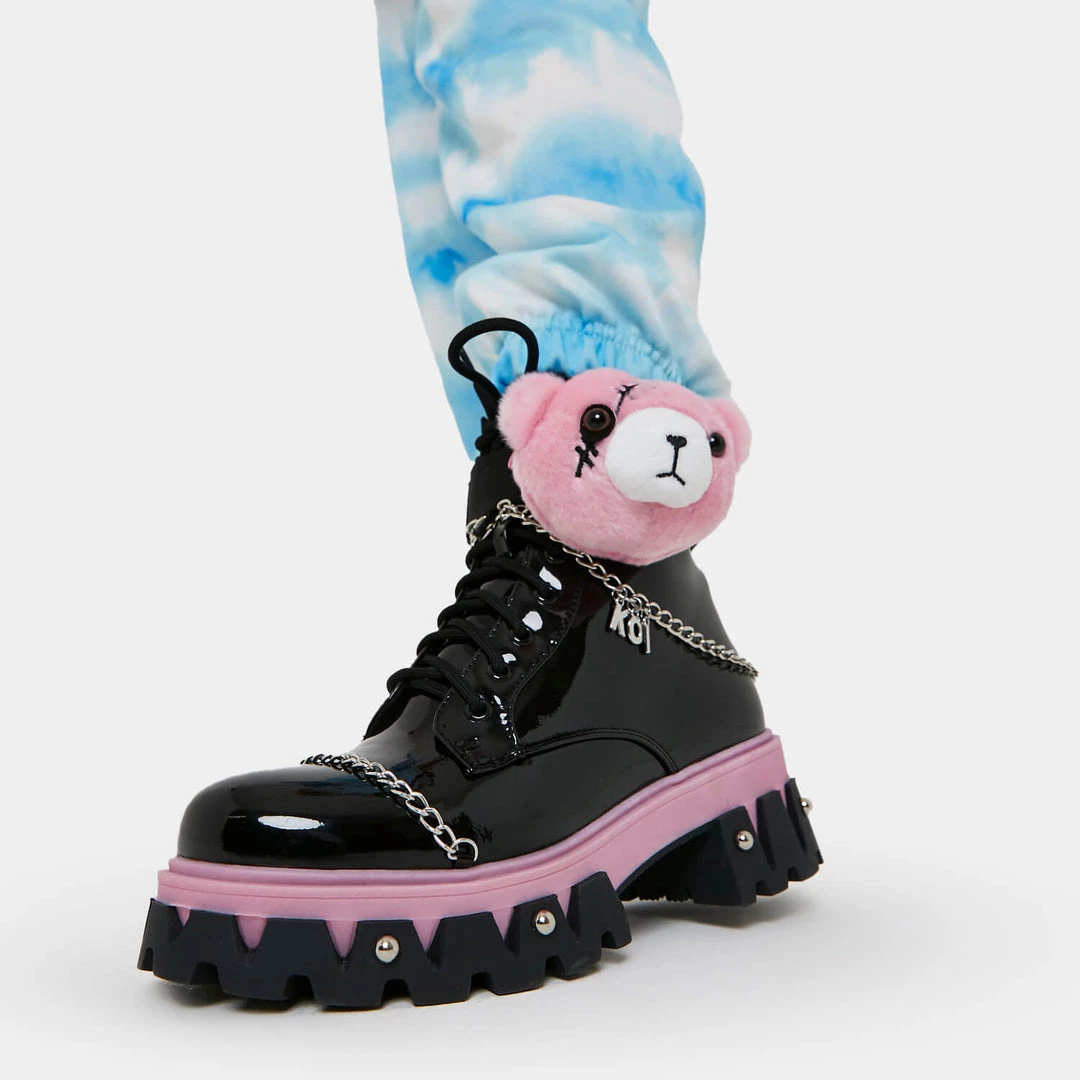 KOI Footwear Hallucination Scares Pink Teddy Bear Boots Kawaii 7 KOI Footwear Hallucination Scares Pink Teddy Bear Boots Kawaii