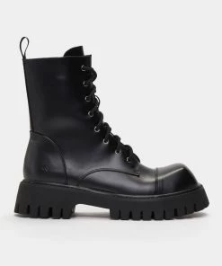 KOI Footwear NEW IN Gimli Men's Black Square Toe Lace Up Boots