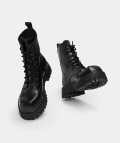 KOI Footwear NEW IN Gimli Men's Black Square Toe Lace Up Boots