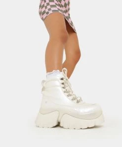 KOI Footwear Gooey White Platform Boots NEW IN