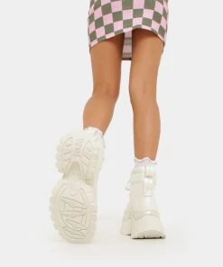 KOI Footwear Gooey White Platform Boots NEW IN