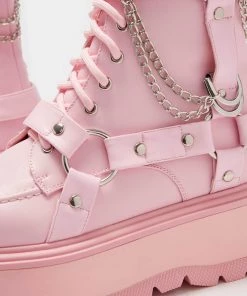 KOI Footwear Yami Pastel Pink Platform Boots NEW IN