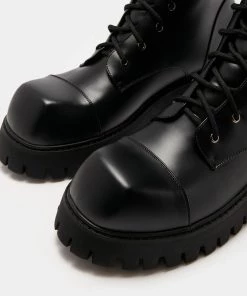 KOI Footwear NEW IN Gimli Men's Black Square Toe Lace Up Boots