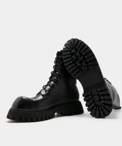 KOI Footwear Gimli Black Square Toe Lace Up Boots SALE