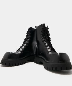 KOI Footwear NEW IN Gimli Men's Black Square Toe Lace Up Boots