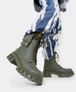 KOI Footwear Banshee Khaki Boots Goth