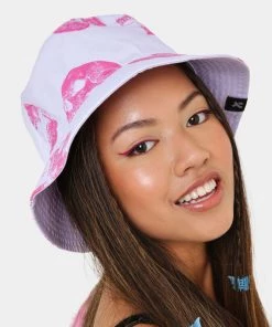 KOI Footwear Skull Vision Lilac Bucket Hat Kawaii