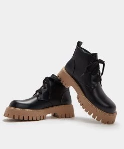 KOI Footwear Moon Runner Beige Sole Lace Up Boots