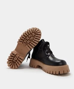 KOI Footwear Moon Runner Beige Sole Lace Up Boots