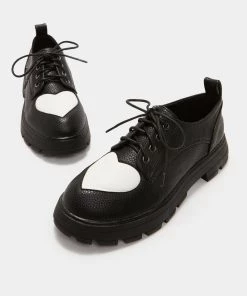 KOI Footwear Hathor White Heart Black Shoes NEW IN