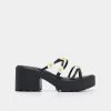 KOI Footwear NEW IN Blooming Daisy Oasis Black Strappy Sliders