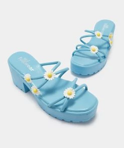 KOI Footwear NEW IN Blooming Daisy Oasis Blue Strappy Sliders