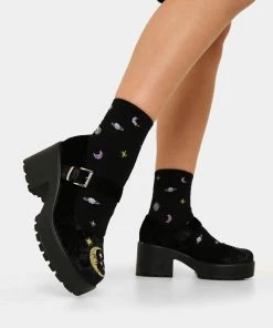 Elegant Shoes Ltd NEW IN Tira Witchy Mary Janes 'Della Black Velvet Edition'