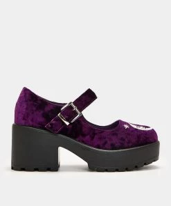 Elegant Shoes Ltd NEW IN Tira Witchy Mary Janes 'Della Purple Velvet Edition'