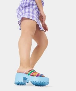 KOI Footwear NEW IN Lollipops Blue Strappy Sliders