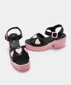 KOI Footwear NEW IN Romance Rebel Pink Heart Sandals