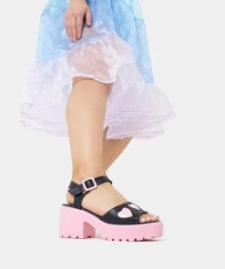KOI Footwear NEW IN Romance Rebel Pink Heart Sandals