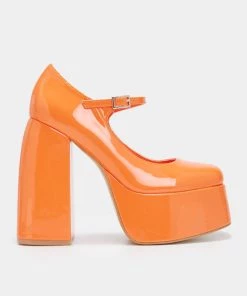 KOI Footwear NEW IN Mango Sorbet Platform Heels