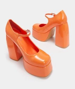 KOI Footwear NEW IN Mango Sorbet Platform Heels