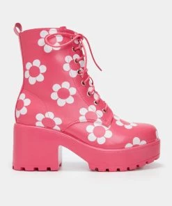 KOI Footwear Orchis Charm Pink Flower Power Boots SS22