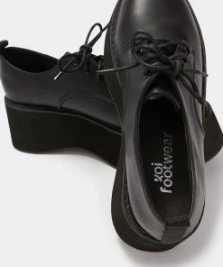 KOI Footwear NEW IN Dojin Black Flatform Lace Up Shoes