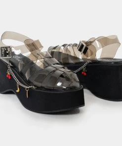 KOI Footwear NEW IN Tutti Frutti Black Jelly Flatform Sandals 11 KOI Footwear NEW IN Tutti Frutti Black Jelly Flatform Sandals