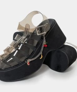 KOI Footwear NEW IN Tutti Frutti Black Jelly Flatform Sandals 12 KOI Footwear NEW IN Tutti Frutti Black Jelly Flatform Sandals