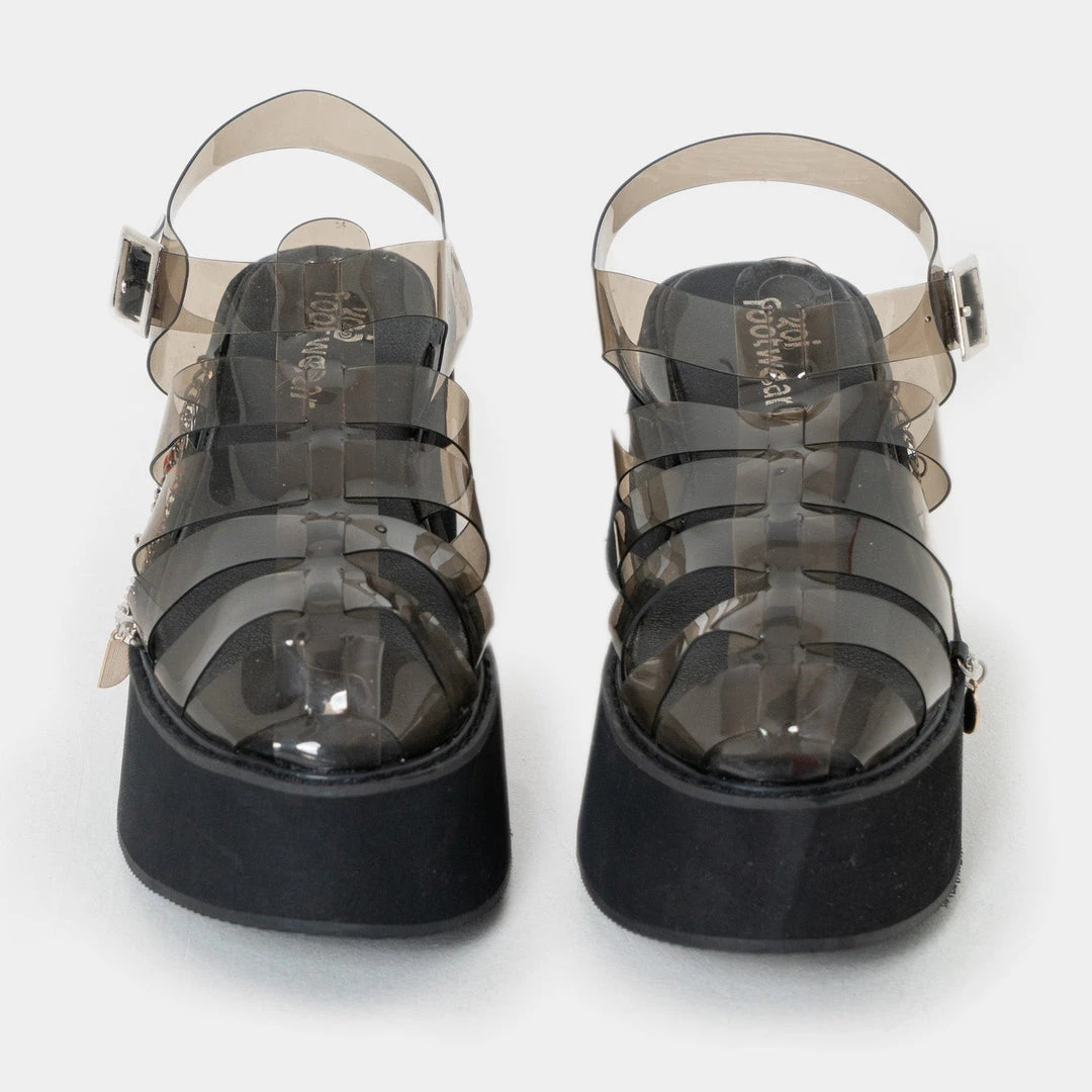 KOI Footwear NEW IN Tutti Frutti Black Jelly Flatform Sandals 7 KOI Footwear NEW IN Tutti Frutti Black Jelly Flatform Sandals