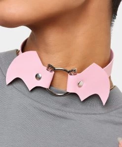 KOI Footwear Kawaii Baby Pink Bat Choker