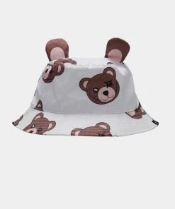 KOI Footwear Kawaii Beary Safe White Bucket Hat