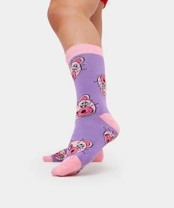 KOI Footwear Kawaii Hanging By A Thread Purple Socks