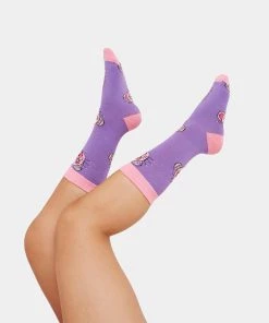KOI Footwear Kawaii Hanging By A Thread Purple Socks