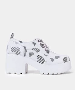 KOI Footwear Rivendell White Heart Lace Up Shoes