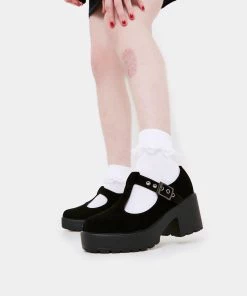 Elegant Shoes Ltd Sai Black Mary Janes 'Suede Edition'