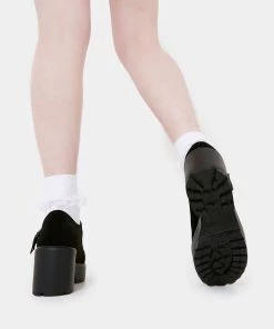 Elegant Shoes Ltd Sai Black Mary Janes 'Suede Edition'