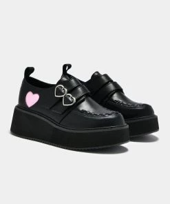 Elegant Shoes Ltd NEW IN Pothos Pink Heart Wave Platform Shoes