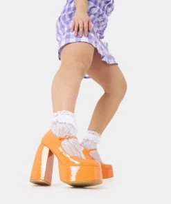 KOI Footwear NEW IN Mango Sorbet Platform Heels
