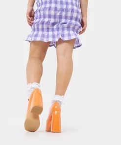 KOI Footwear NEW IN Mango Sorbet Platform Heels